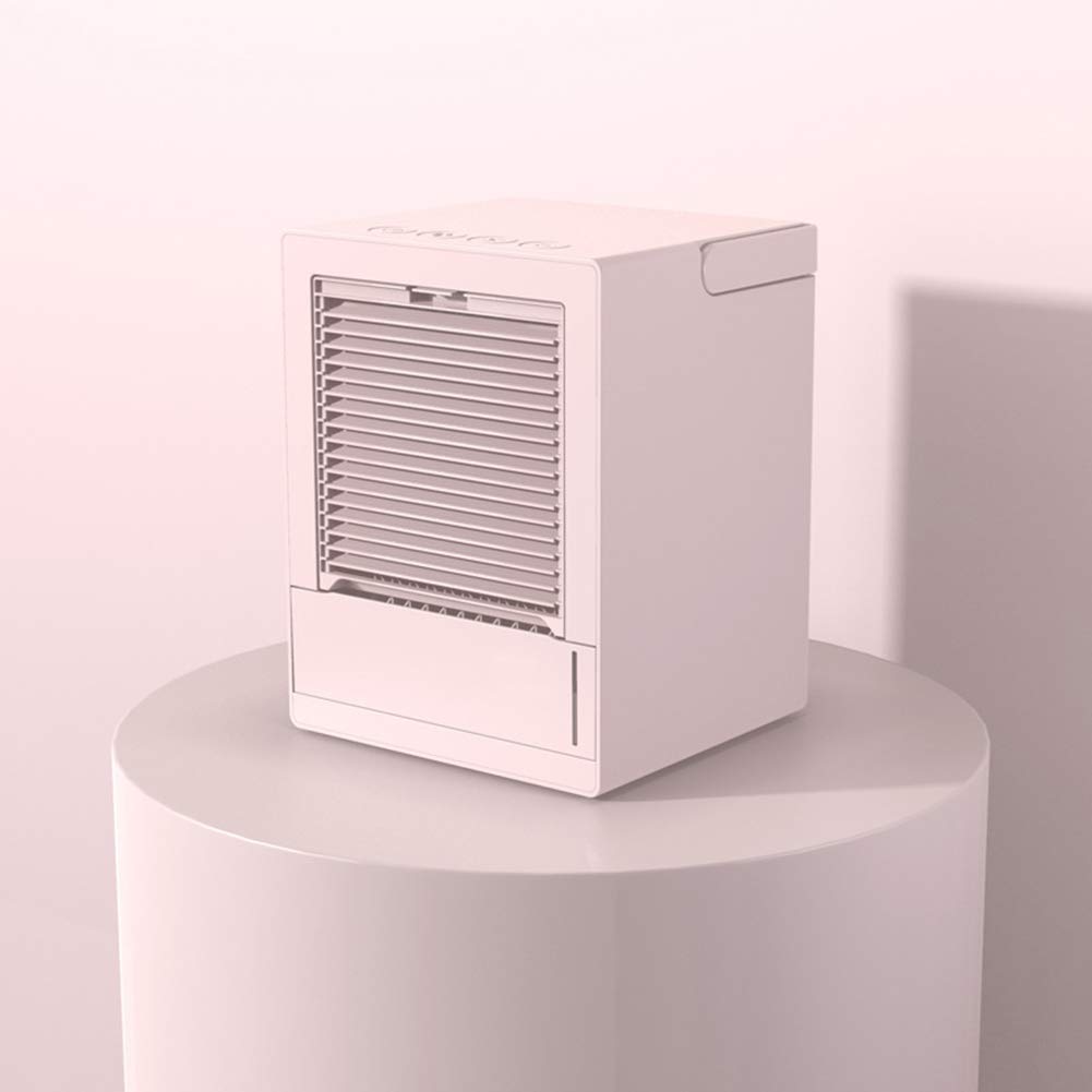 CurDecor 3 in 1 90° Automatic Shaking Air Cooler,Personal Quiet Evaporative Cooler,Table Fan Air Conditioner Fan Portable Handle Pink