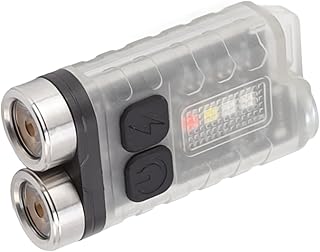 Mini Keychain Flashlight, USB Rechargeable Keychain Light 900LM Bright Portable Pocket Torch Magnetic Suction, IP65 Waterproof, Double Lamp, 4 Multiple Lighting Modes (White)