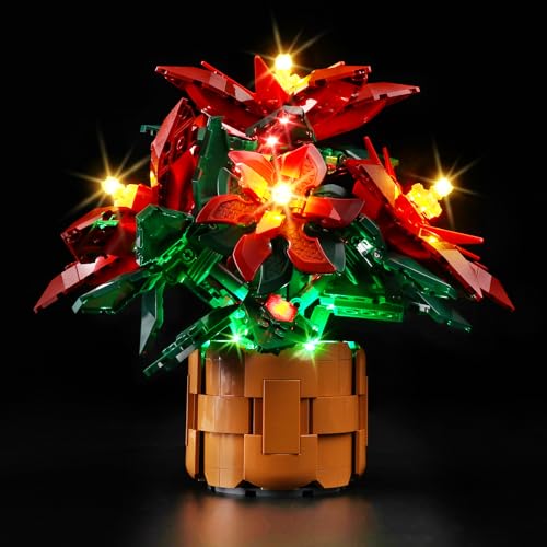 BrickSoul Led Light Kit Compatible with Lego Icons Poinsettia Flowers 10370 Building Set - NO Blocks Set