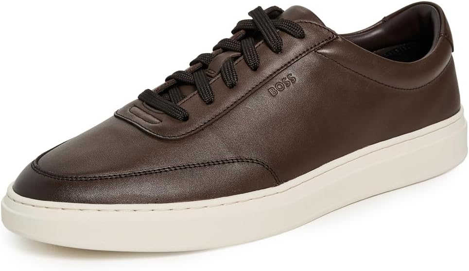 BOSS Men’s Kieran Smooth Leather Tennis Sneaker