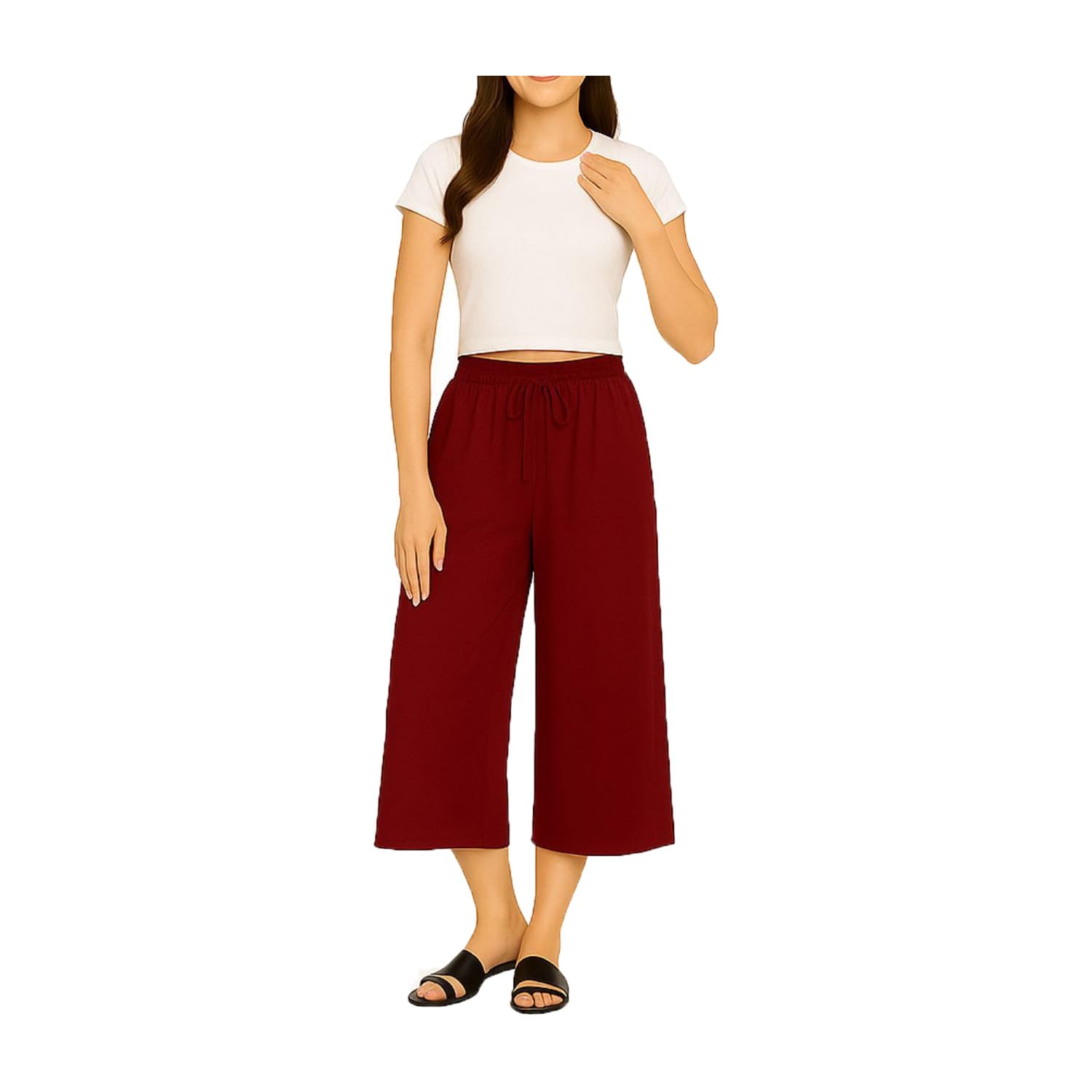 Womens Cotton Plain Loosefit Capri for Womens-picture-14