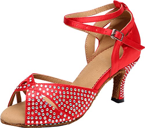 Chaussures de danse femme strass rouge 39 pour vos soirées salsa et soirées latines