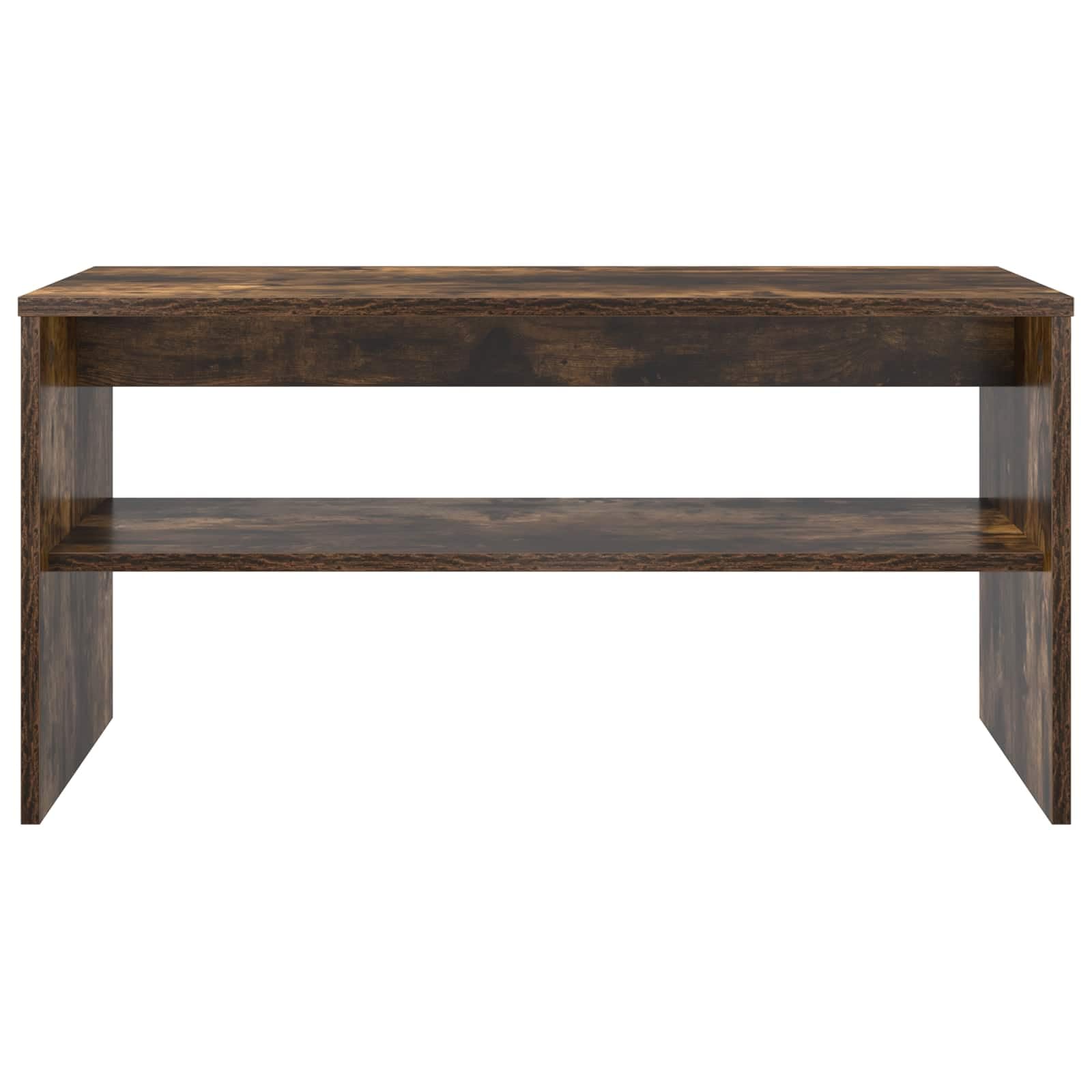 Szafka pod telewizor, dąb wędzony, 80 x 35 x 40 cm, materiał drewnopochodny, konsola medialna do salonu, sypialni, telewizor z płaskim ekranem