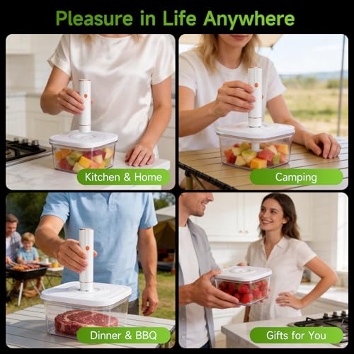 Image of Vixino Vacuum Seal Containers, 3Pcs Reusable Food Storage Containers with Lids for Meal Prep and Freezer, BPA-Free,Microwave Safe,Leak-proof, Airtight (Vacuum Sealer Not Included)