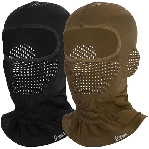 Botack Breathable Balaclava Face Mask Men Women, Summer Sun Protection Full Face Covering Mask for Cycling Motorcycle 2 Packed