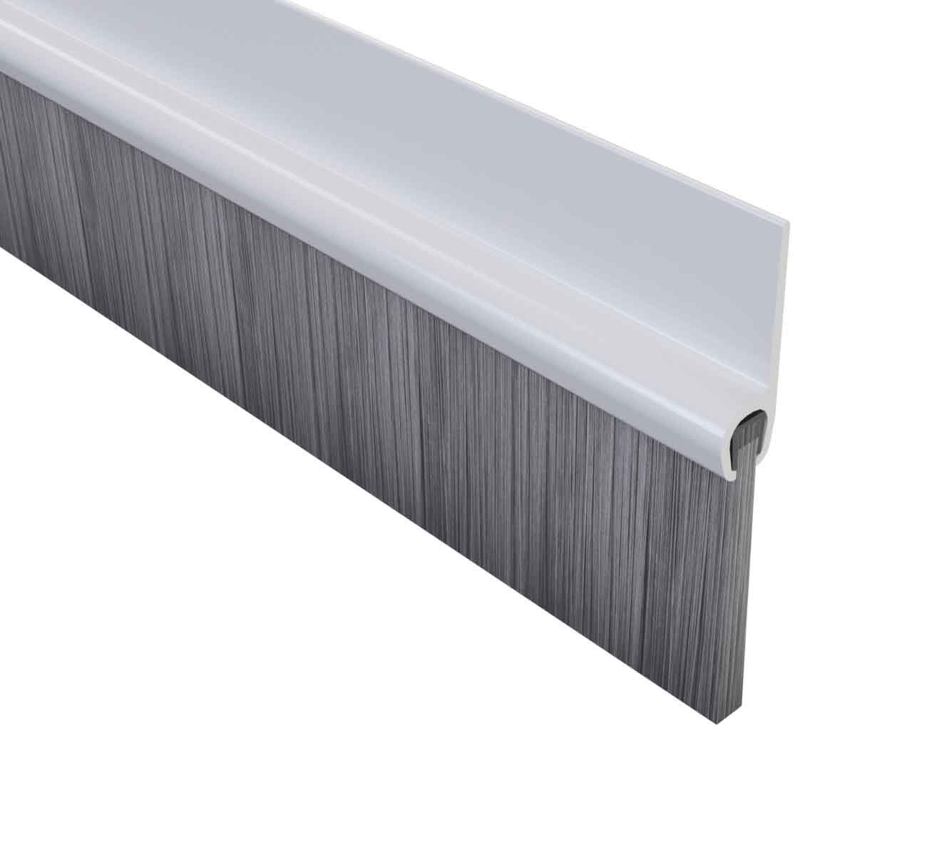 Stormguard Door Draught Excluder Bottom Brush Bar Self Adhesive Strip 25mm. 1 Metre (2, White)