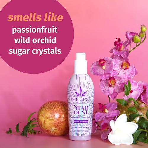 Hempz Star Dust Body Oil, Highlighting Moisturizer, Silver Shimmer Gel, Unicorn Sparkle, 6.76 oz.