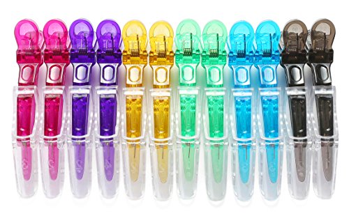 image for Onedor 12 pcs Transparent Professional Hair Stylist Hair Clips. Salon 