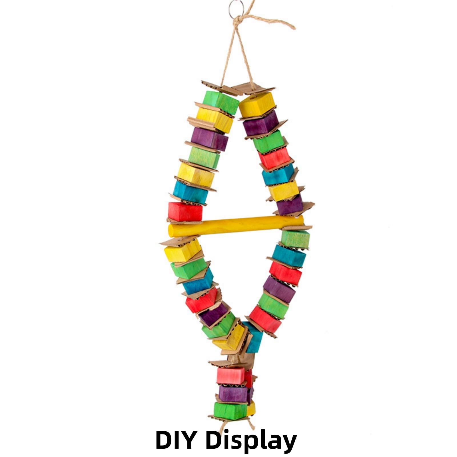 Bird Toys, Wood Wooden Colored 100pcs Parrot Toys, Multicolored Natural Wooden Blocks,African Grey Parrots, Macaws, Cockatoos, Parrot chew Toys - image 7
