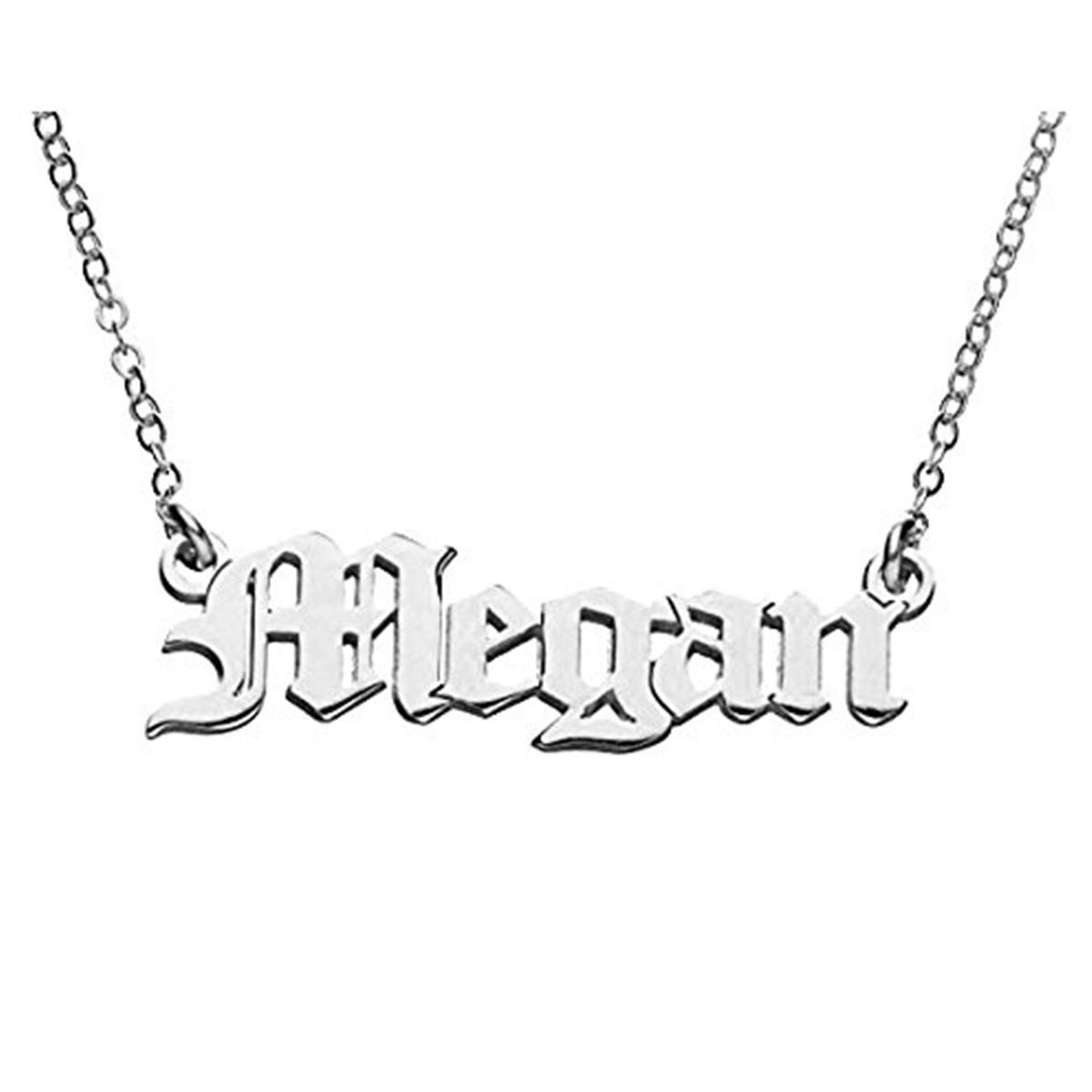 Ouslier 925 Sterling Silver Personalized Name Necklace with Old English Style Custom Made with Any Names