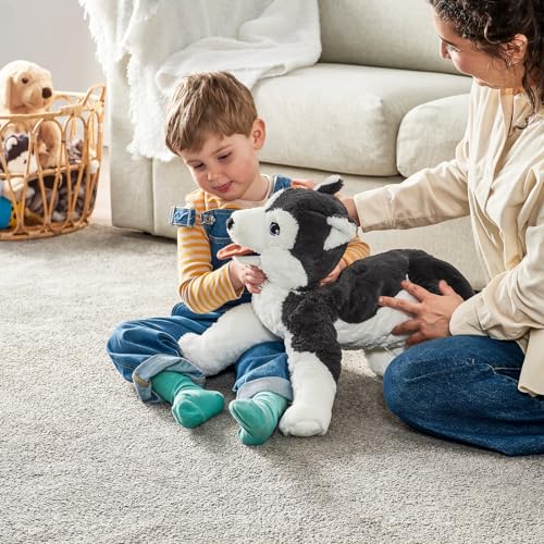 IKEA Plüschtier XXL Husky 70cm Plüschhund Kuscheltier Plüschtier Stofftier - blaugrau-weiß