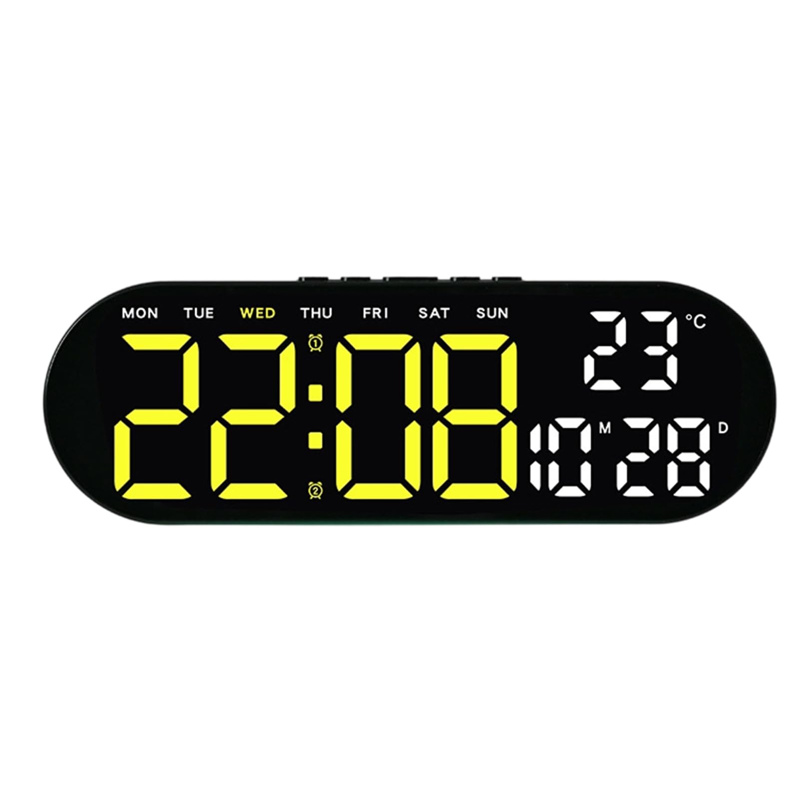 Shntig Digital Alarm Clock for Bedroom Desk Clock for Living Room Bedroom with Large Numbers, Dimmer, Loud Alarm Day of Week Clocks for