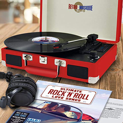 Retro Musique Lecteur de disque Bluetooth style valise avec radio FM, haut-parleurs intégrés et lecteur de carte USB… - Les Beatles, Paul McCartney, John Lennon, RIngo Starr, George Harrison Retro Musique Lecteur de disque Bluetooth style valise avec radio FM, haut-parleurs intégrés et lecteur de carte USB… – Image 7