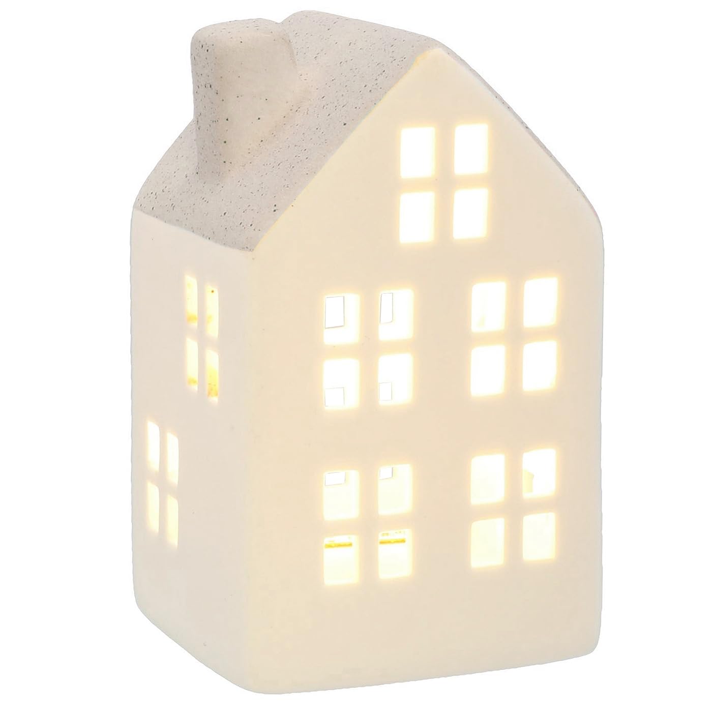 Shudehill Giftware China White LED Light Up Cute Heart House Decorations - Sage, Pink, Grey Designs (Small Sage)