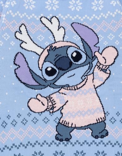 Image of Disney Lilo & Stitch Kids Christmas Jumper | Graphic Knitted Sweater for Children | Festive Holiday Long Sleeve Knitwear Top