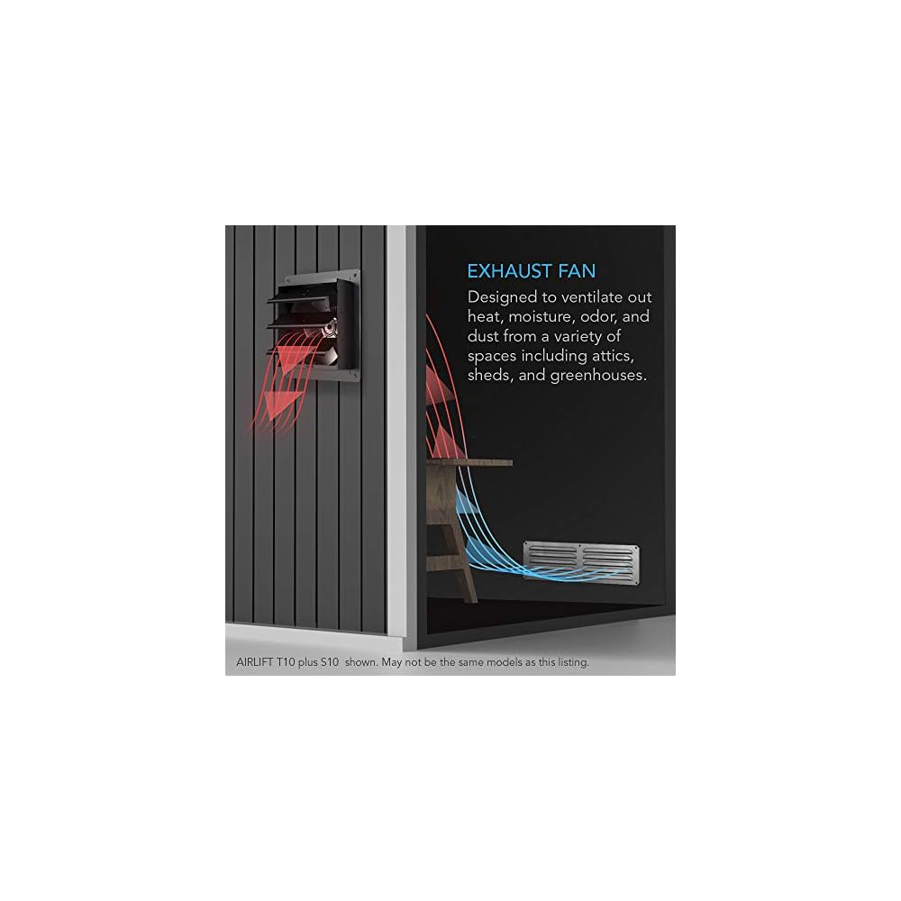 AC Infinity AIRLIFT T12, Shutter Exhaust Fan 12inch with Temperature