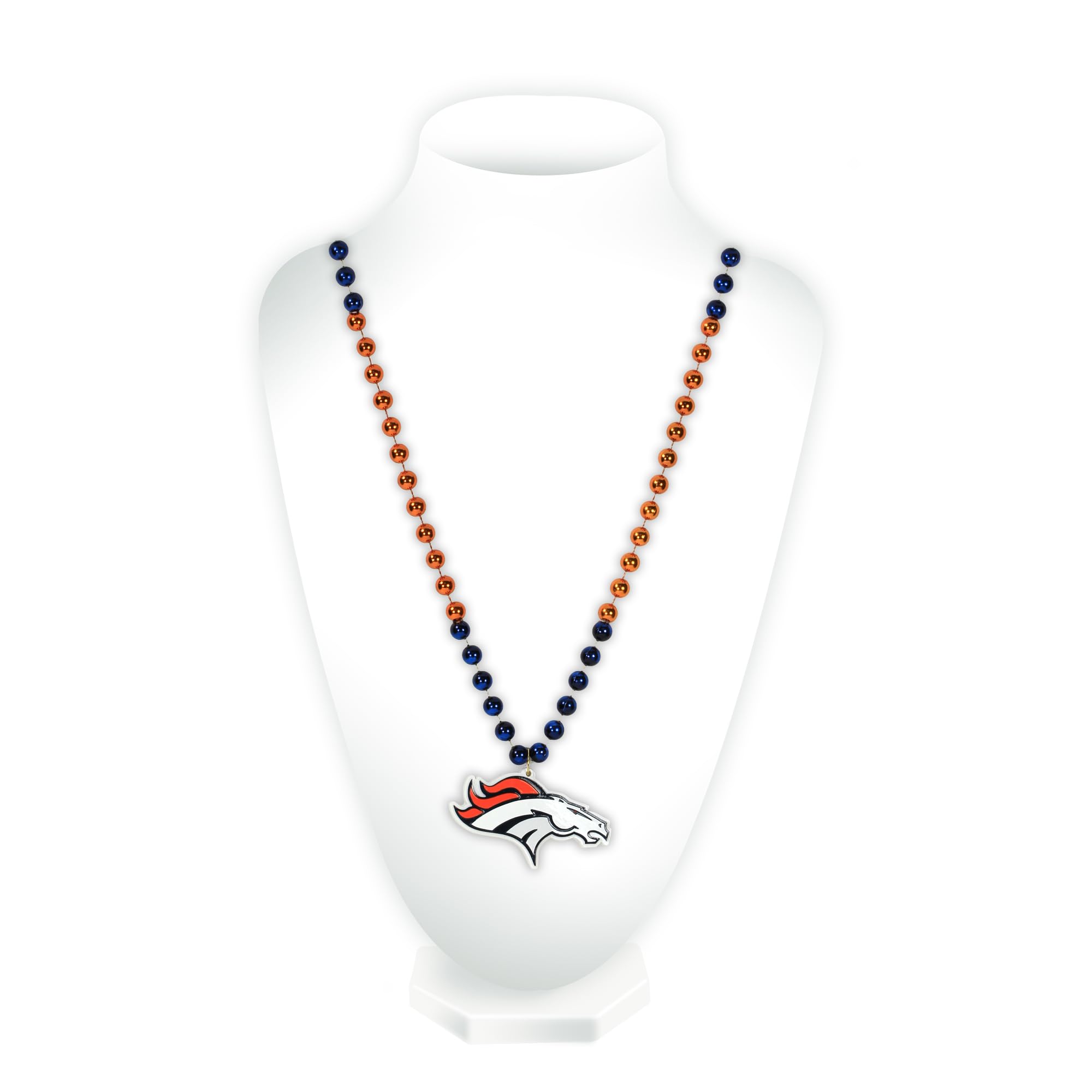 Rico Industries NFL Denver Broncos Team Logo Mardi Gras Style Beads, 3" x 24"
