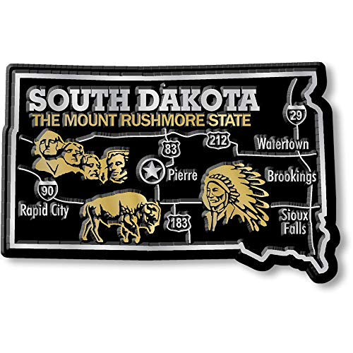 Imán decorativo Classic Magnets South Dakota 3.6" x 2.4" miniatura 1
