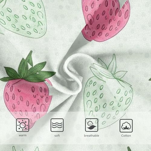 CHIFIGNO Boys' Cotton Briefs Soft Underwear Breathable Briefs Underwear for Kids Boys, Cute Strawberry Green3