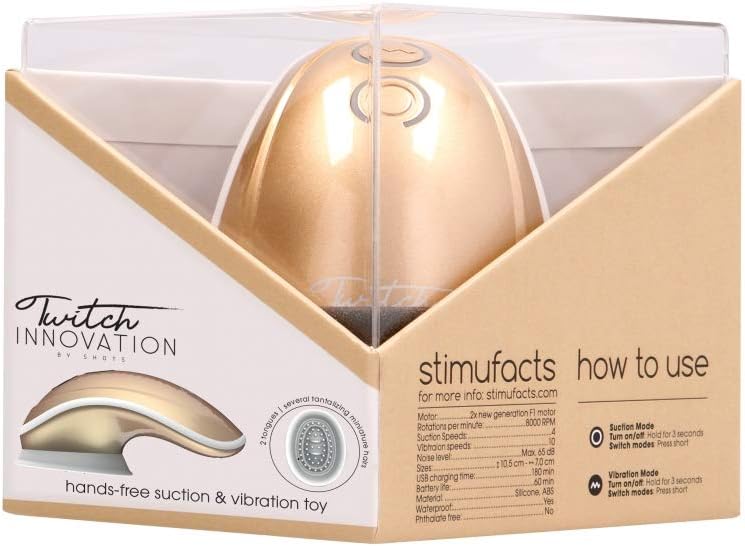 Shots Twitch HandFree Suct&Vibr Toy Gold INN001GLD