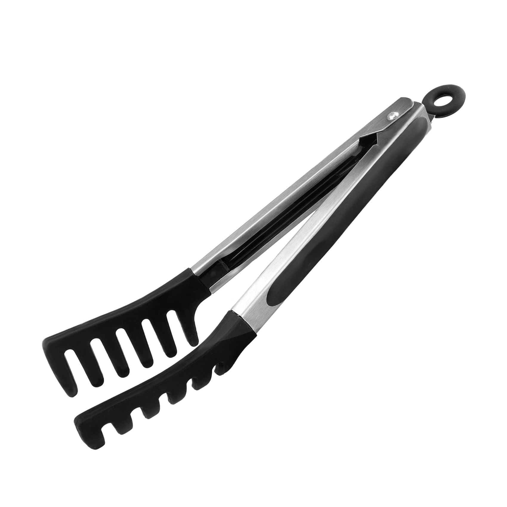 Juego de Pinzas para Pasta Acero Inoxidable con Puntas de Silicona y Bloqueo