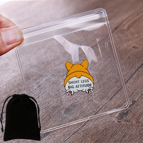 Image of Short Legs Big Attitude Enamel Pin, Funny Corgi Buttock Brooch Badge, Cute Pet Lapel Pin Optimism Gift for Friends