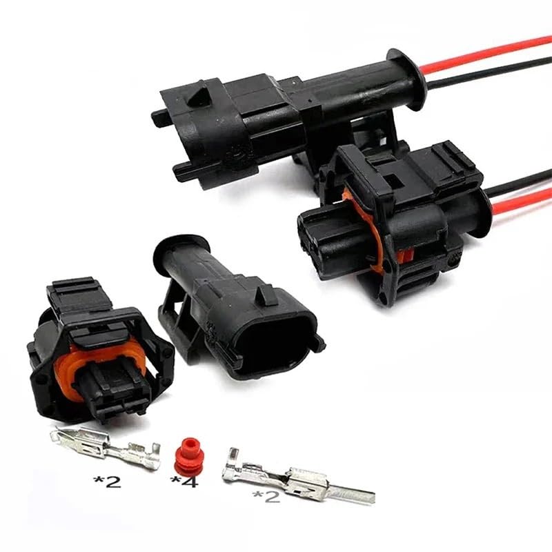 5 Sets 2 Pin Auto Fuel Common Rail Injector Connector Plug Car Crankshaft Socket 1928403698 1928404226(Ivory,10 Sets)