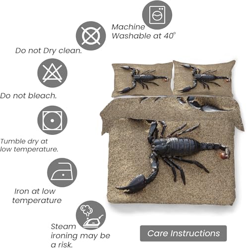 Housse de couette 240 x 260 zippée microfibre parure scorpion