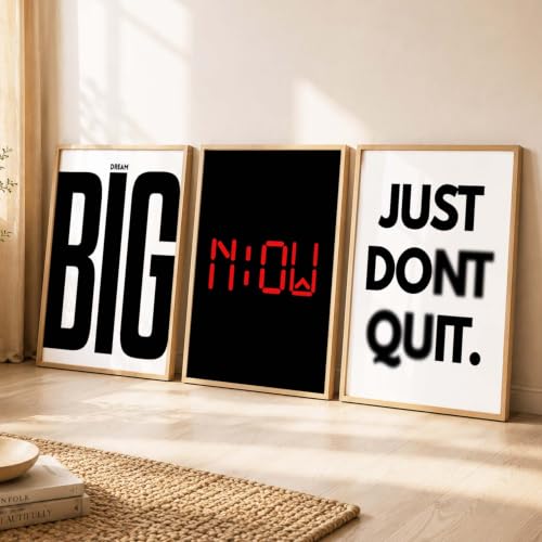 Image of Kotart Big Size quote Motivational Poster with Frame Aesthetic Positive Posters with Frames Motivational Quote feel good inspirational office Wall Art Room Living Room & Study Set Of 3 | Design 995 Beige (35x37 Inch)