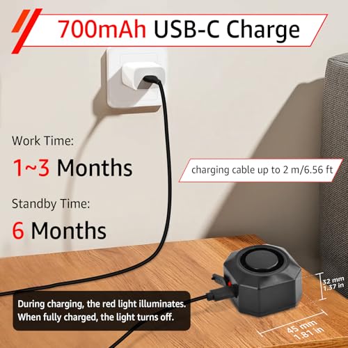 Image of Cruxer Bike Alarm with L-Shaped Bracket for Water Bottle Cage Mount, USB Rechargeable Wireless Anti-Theft Vibration Alarm, 110db Volume and Sensitivity Adjustable Sensor Burglar System with Remote