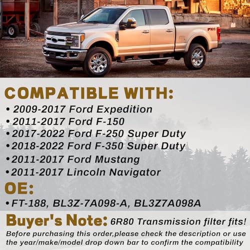 image for Reeoutdoor 6R80 Transmission Filter with Gasket Kits Compatible with 0