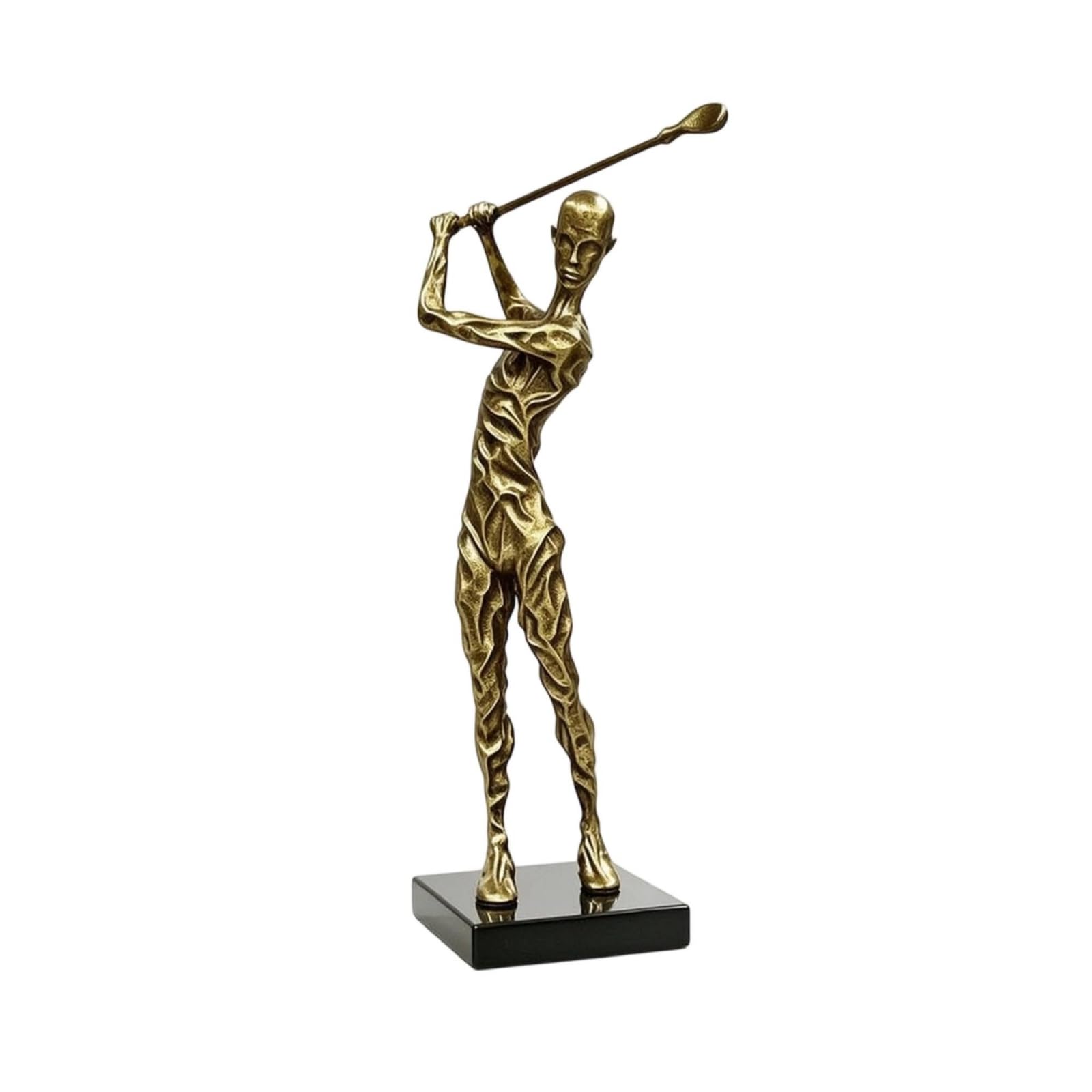 Baoblaze Trofeo de Golf Figura Estatua Escultura de Estilo Contemporáneo con Acabado Espejado en Aleación Base de Mármol Sólida y, Dorado Pintado con Spray 38 14 10CM, Moderno Minimalista