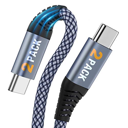 OULUOQI USB C to USB C Cable 60W, 2-Pack [6.6ft] USB Type C Fast Charging Cord Compatible with Samsung Galaxy S20 Ultra Plus Note 20 10, MacBook Air/Pro 13'',Google Pixel 4 3 2 XL iPad Pro 2020/2018