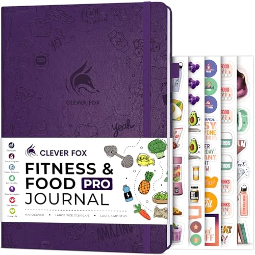 Planificateur d'entraînement Clever Fox Pro violet grand format pour musculation et nutrition