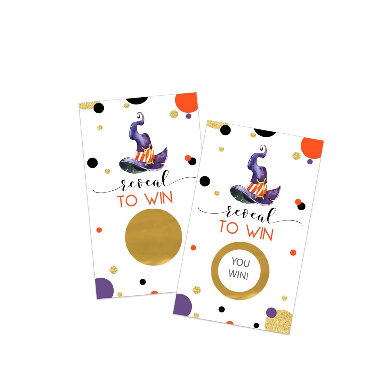Paper Clever PartyBewitching Scratch Off Game Cards (28 Pack) Halloween Party Games Pumpkin Baby Shower Raffle Tickets - Orange Purple Black Themed