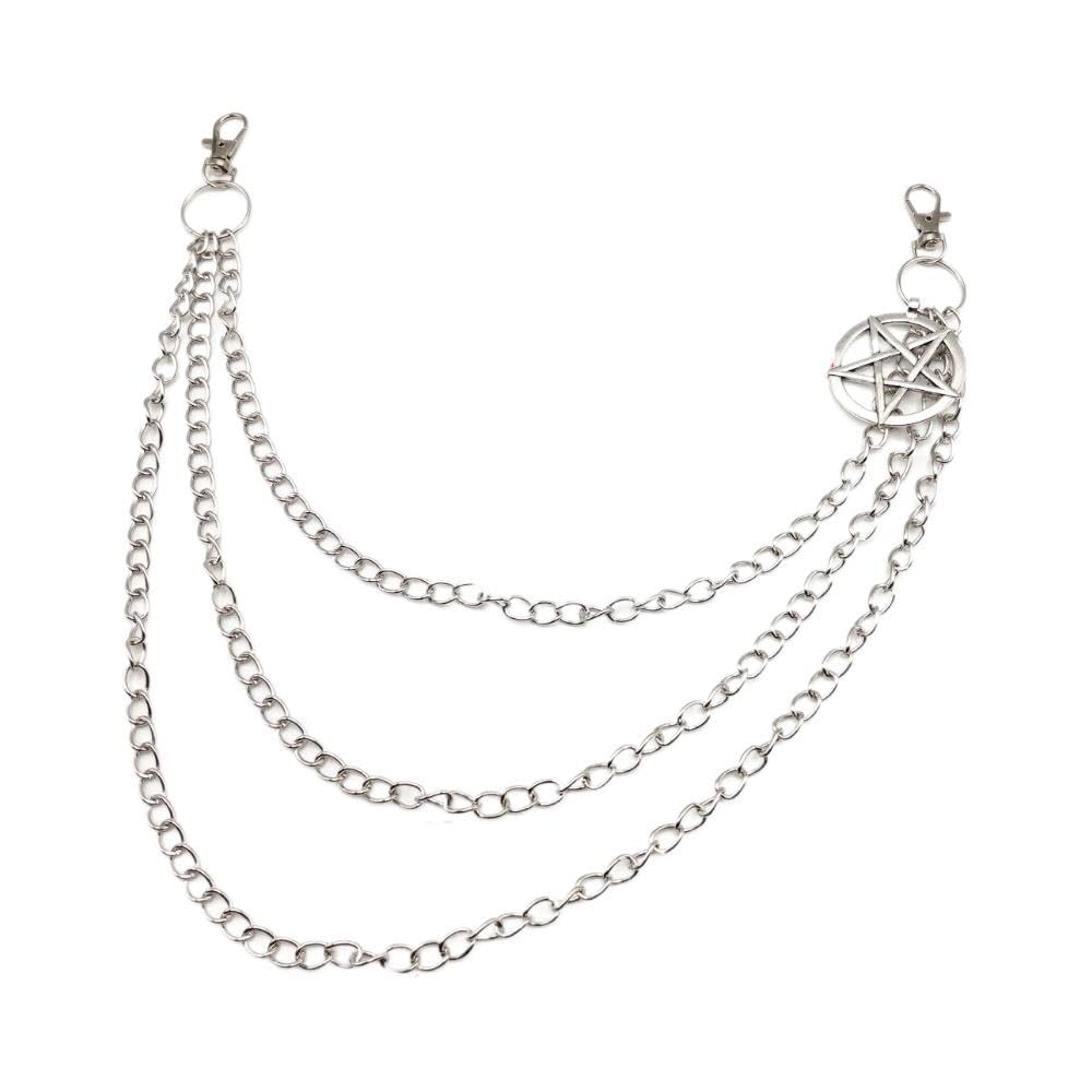 Ro RoxLunar Belt Chain Moon Pendant Gothic Punk Triple Keychain