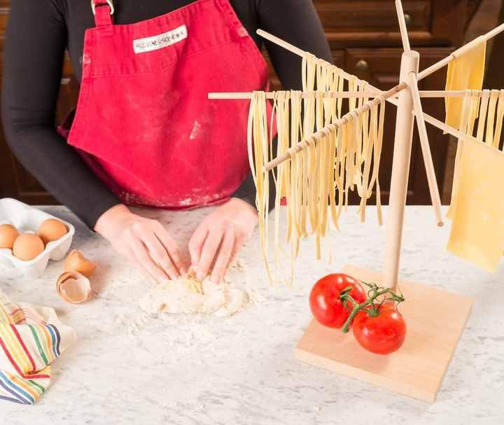 Rack Noodle Strands Collapsible Pasta Drying Rack is an Essential Tool to Ensure Your Homemade Pasta Dries Perfectly. It's a Space-Saving Solution That's Easy to use and Store