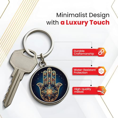 Image of MG | Protective Evil Eye /Spiritual Symbols /Om /Motivational Keychains | Double-Sided Metal Key Ring | Good Luck and devine Charm for Car, Bike, Home & Office