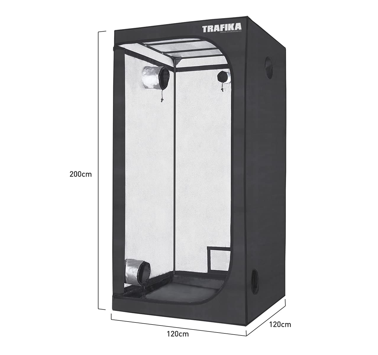 TRAFIKA Armario Cultivo Interior 120x120x200cm / Grow Tent/Grow Box/Armario Cultivo Indoor/Armario Grow Hidropónico/Reflectividad Mylar Premium 97%