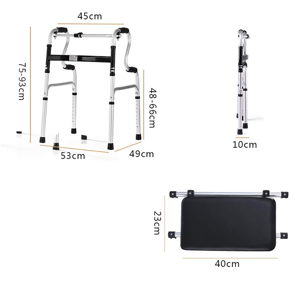 Aluminiowa, składana pomoc w poruszaniu się, Rollator, chodzik 2 w 1 z siedziskiem i kółkami z PU, dla osób starszych, 3-kołowy chodzik interesting