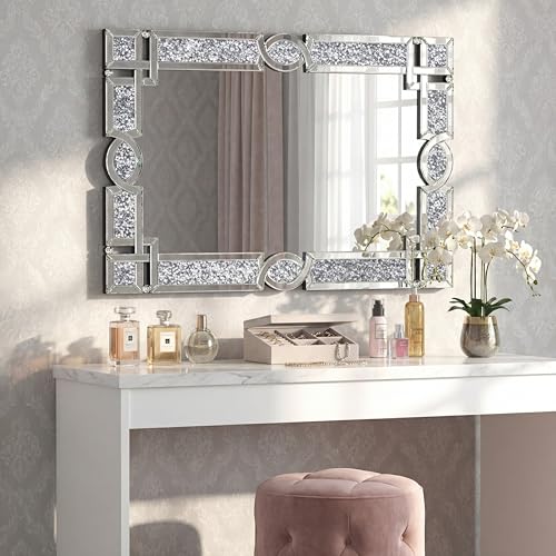 Image of Bathroom Vanity Mirrors for Over Sink, 30x46 Inche Bedroom Mirrors for Wall, Wall Mirrors Decorative for Living Room, Decorative Mirror for Decor, Entryway Wall-Mounted Mirror