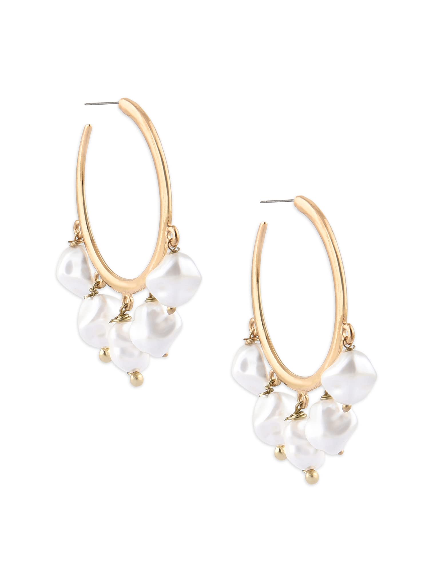 Zaveri Pearls Gold Tone Contemporary Classy Charm Semi Hoop Earring For Women-ZPFK15156 (B0BRNFQ2GQ) Amazon Price History, Amazon Price Tracker
