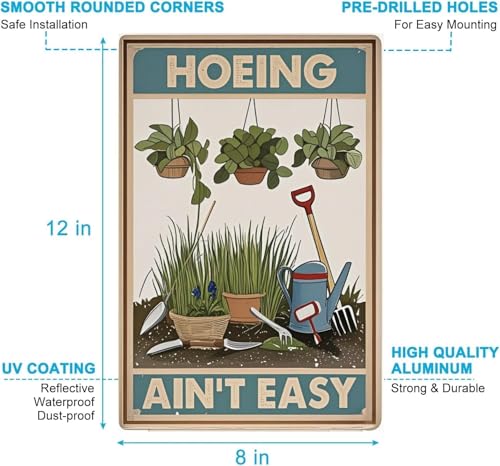 Funny Garden Sign – Humorous Decorative Metal Sign for Plant Lovers, Durable, Waterproof, Suitable for Gardens, Yards, Balconies, Kitchens, Cafes, Farms, and Outdoor Spaces – 8x12 Inches