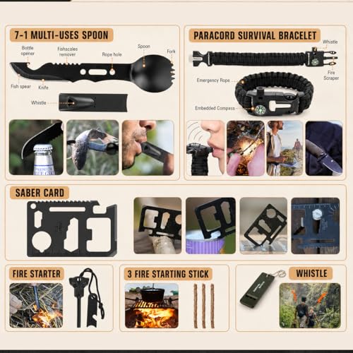 250Pcs Survival Gear with Tent