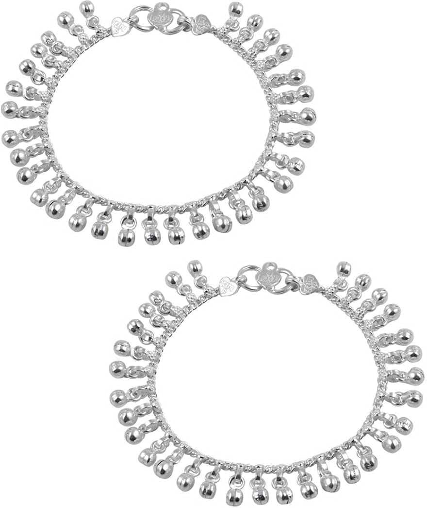 SMARNN Silver Plated Anklets Payal Pajeb for Baby/Girl/Boy/Adults/Kids/Unisex (0-3 Year, 6 inches) (B08K3HR9MJ) Amazon Price History, Amazon Price Tracker