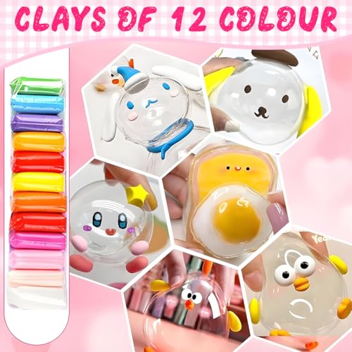 Image of Zibuyu DIY Nano Tape Bubble Clay Craft Kit for Kids - Creative DIY Puffy Confetti Tape Art Set for Children, Squishy Making Maker Kit with 3D Bubble Creation Tools and Colorful Decorations