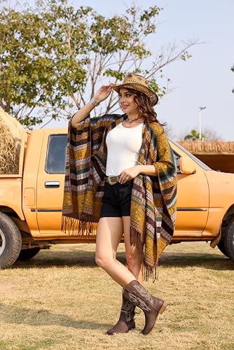 Image of IUV Cowboy Boots For Women Square Toe Cowgirl Wide Mid Calf Western Boots