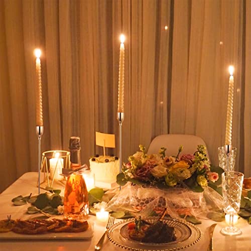 Sziqiqi Metallic Skinny Candlestick Holders Set Of 3 For Taper Candles, Wedding/Dinning Table Decorative Candle Holder Gold Finish #TOP2