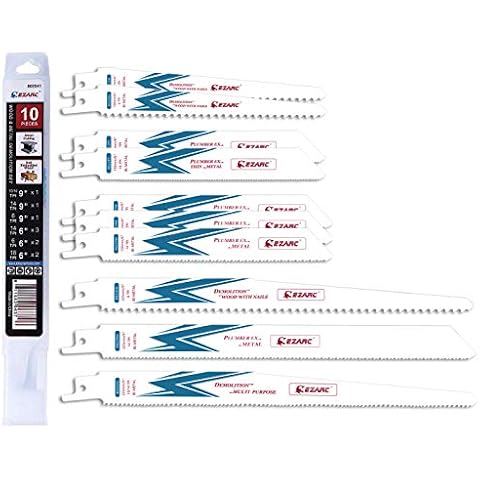 EZARC Hojas de sierra sable Combinación para Demolición Madera y Metal Cover