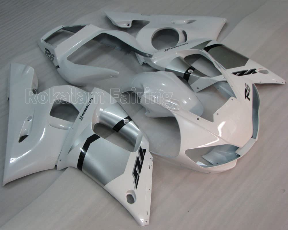 Kit De Carenado Completo Para Yamaha YZF-R6 1998-2002 - 14 Piezas En ABS Blanco - Incluye Parabrisas Y Escudo Térmico